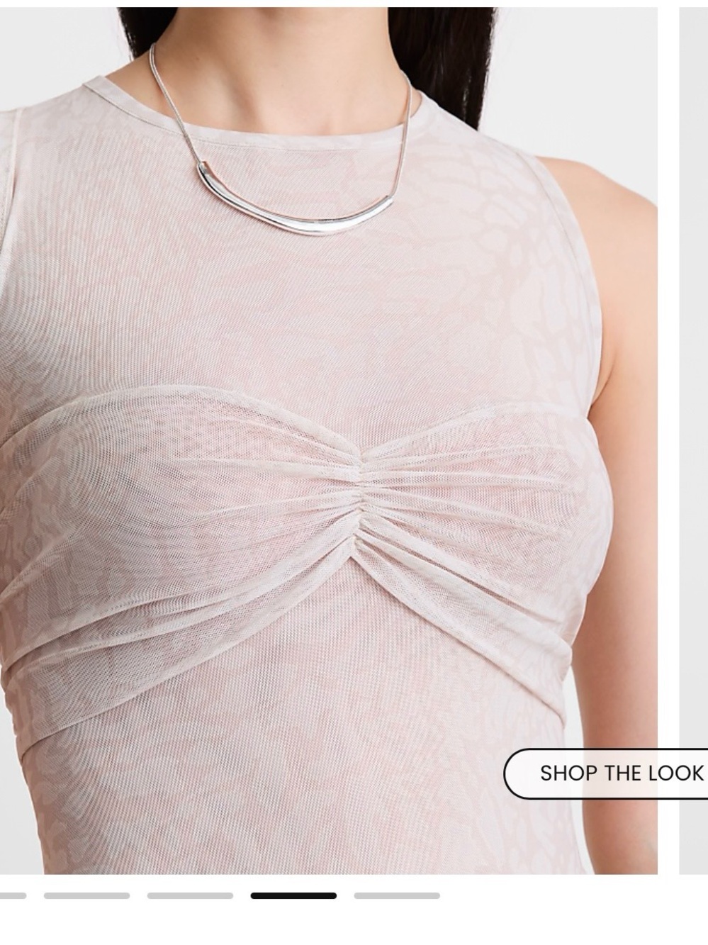 LOFT Sheer Twist-Front Chemise in Light Blush